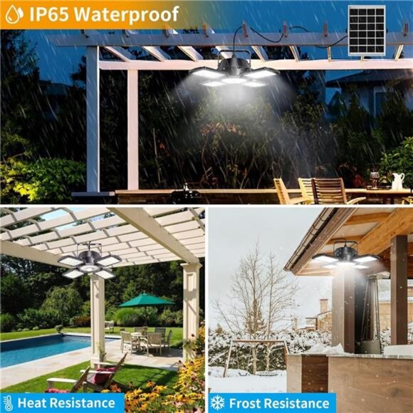 Solar Shed Light Outdoor Indoor, 176LED Solar Powered Motion Sensor Pendant - Picture 4 of 7